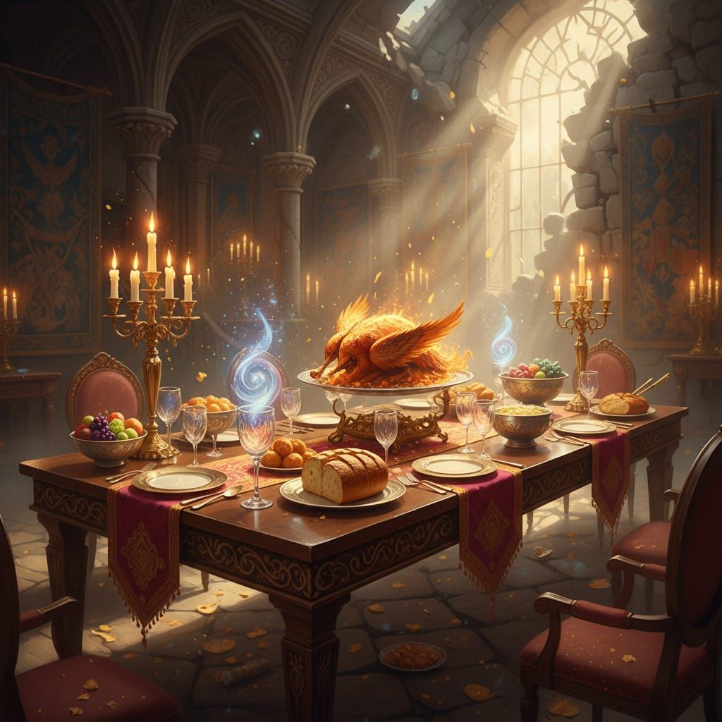 Magical Banquet in Misty Air