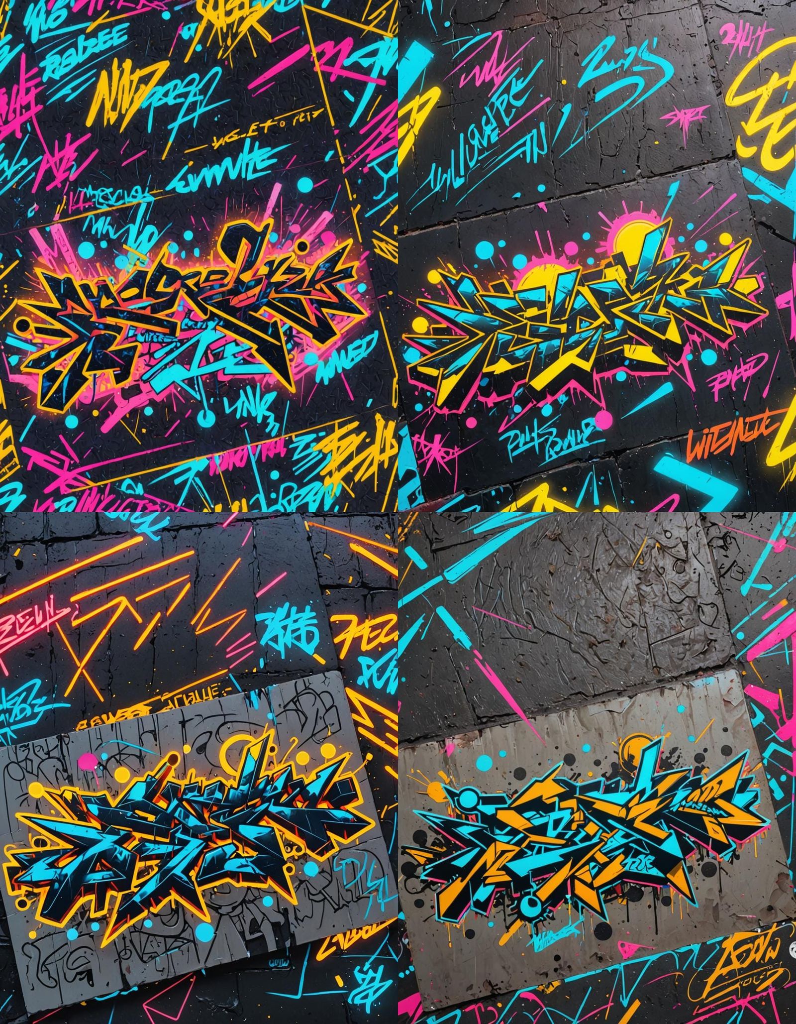 Wildstyle Graffiti Art Featuring Gwen in Neon Colors