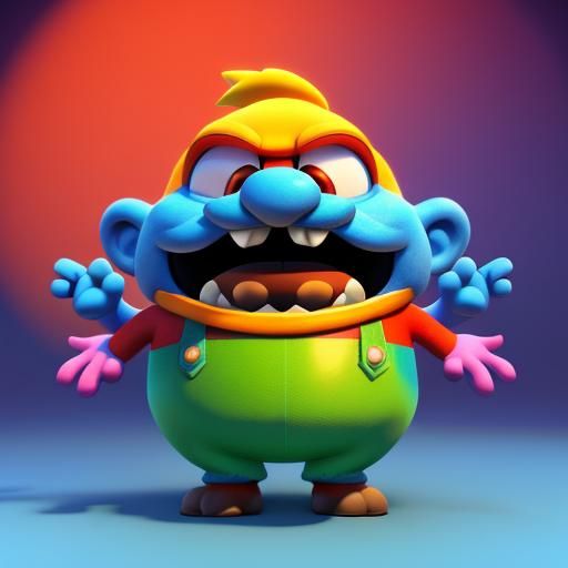 Super Mario 3D Art in Pixar Style