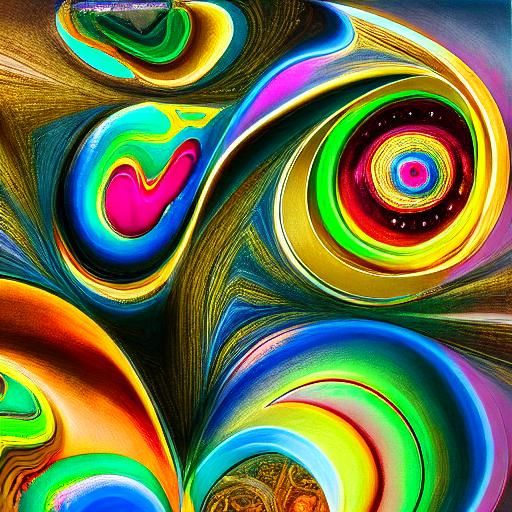 Colorful Abstract Bismuth Design in Surrealist Style