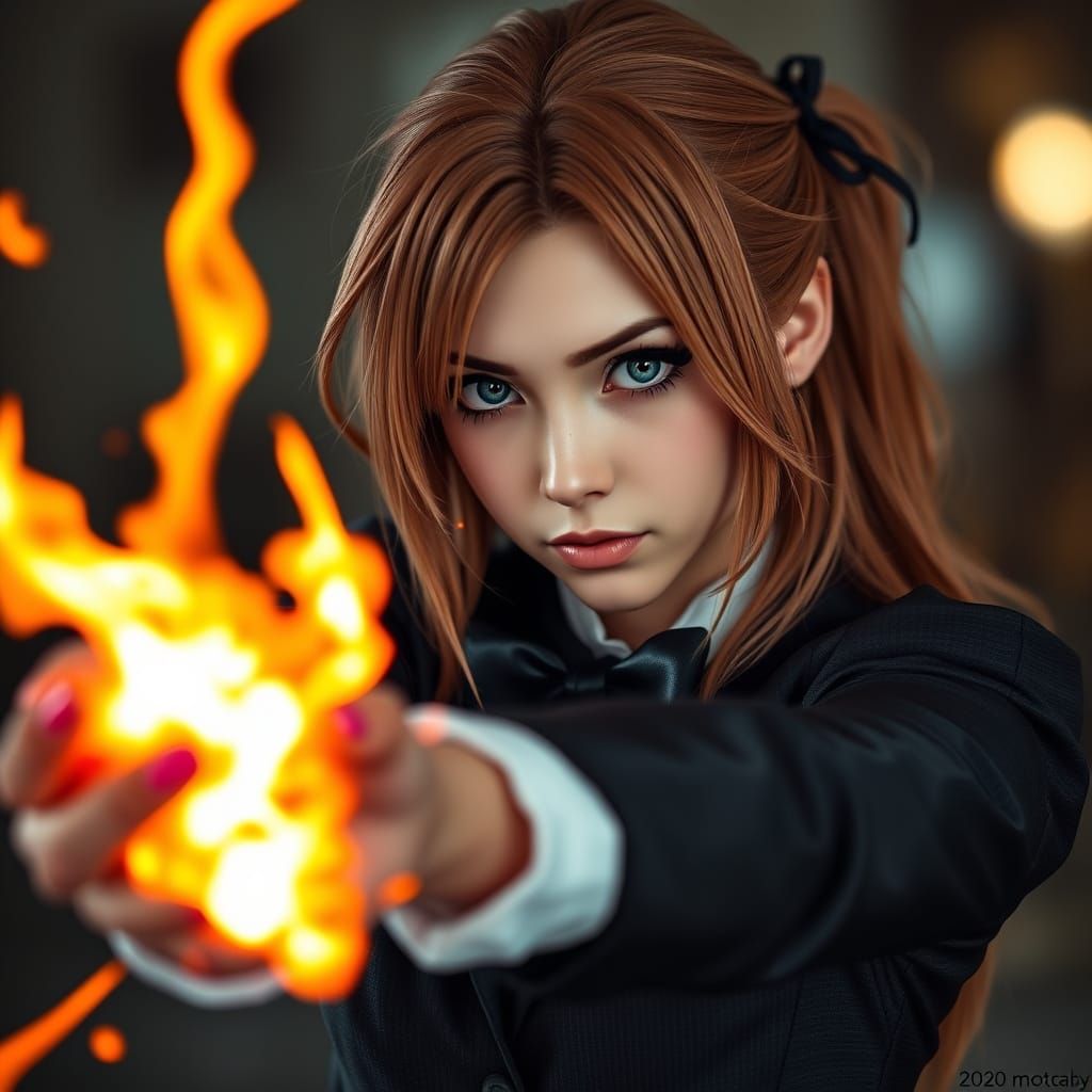 Vivi from Final Fantasy Casting Fireball Portrait