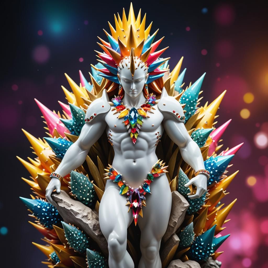 Luxury Aphrodite Statue with Zircon Spikes in Space