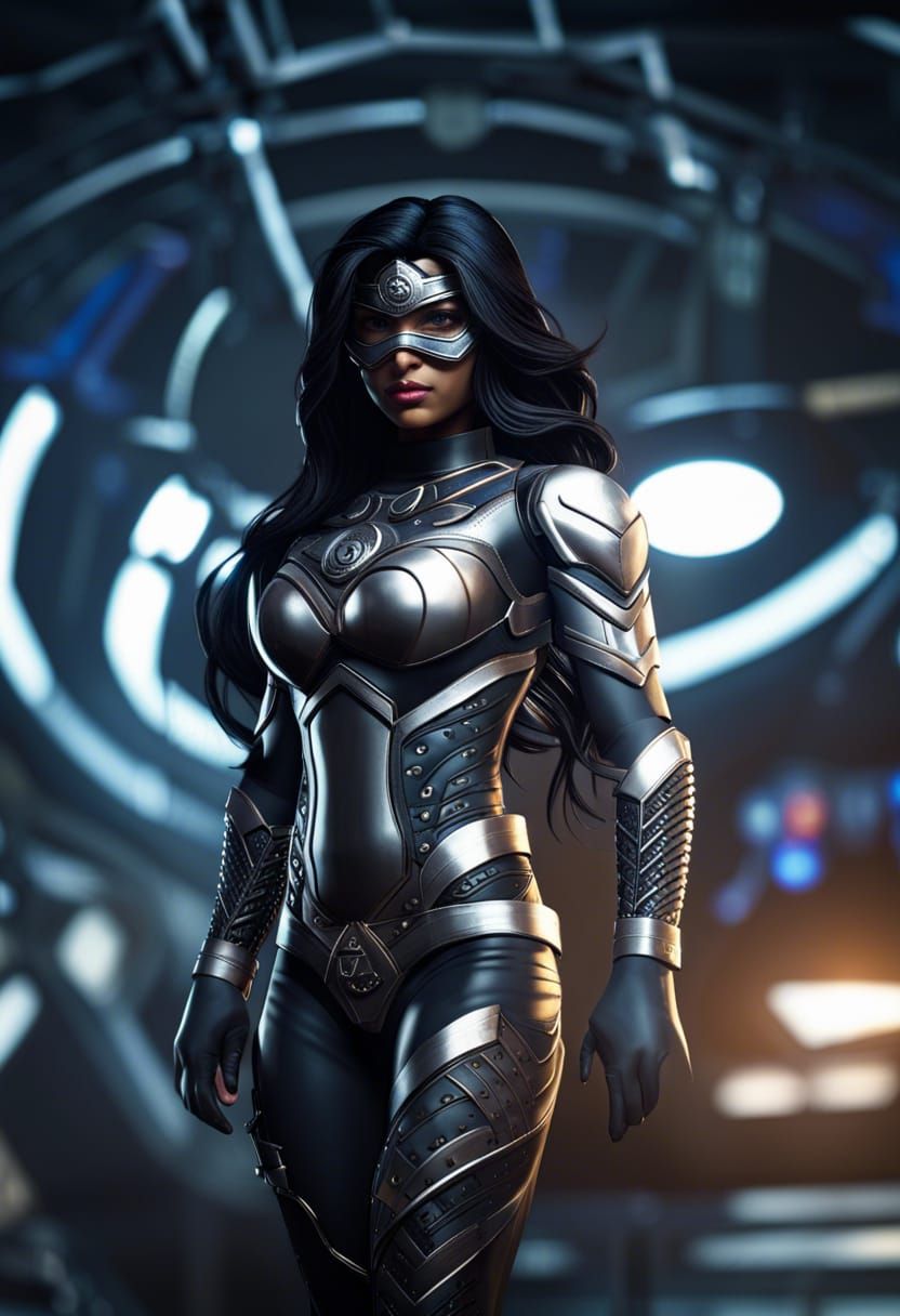 Hyperdetailed Indian Superheroine in Tactical Armor