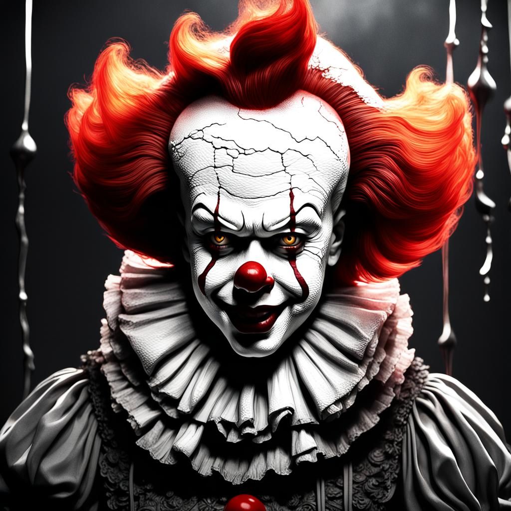 Ornate Pennywise Clown in Film Noir Lighting