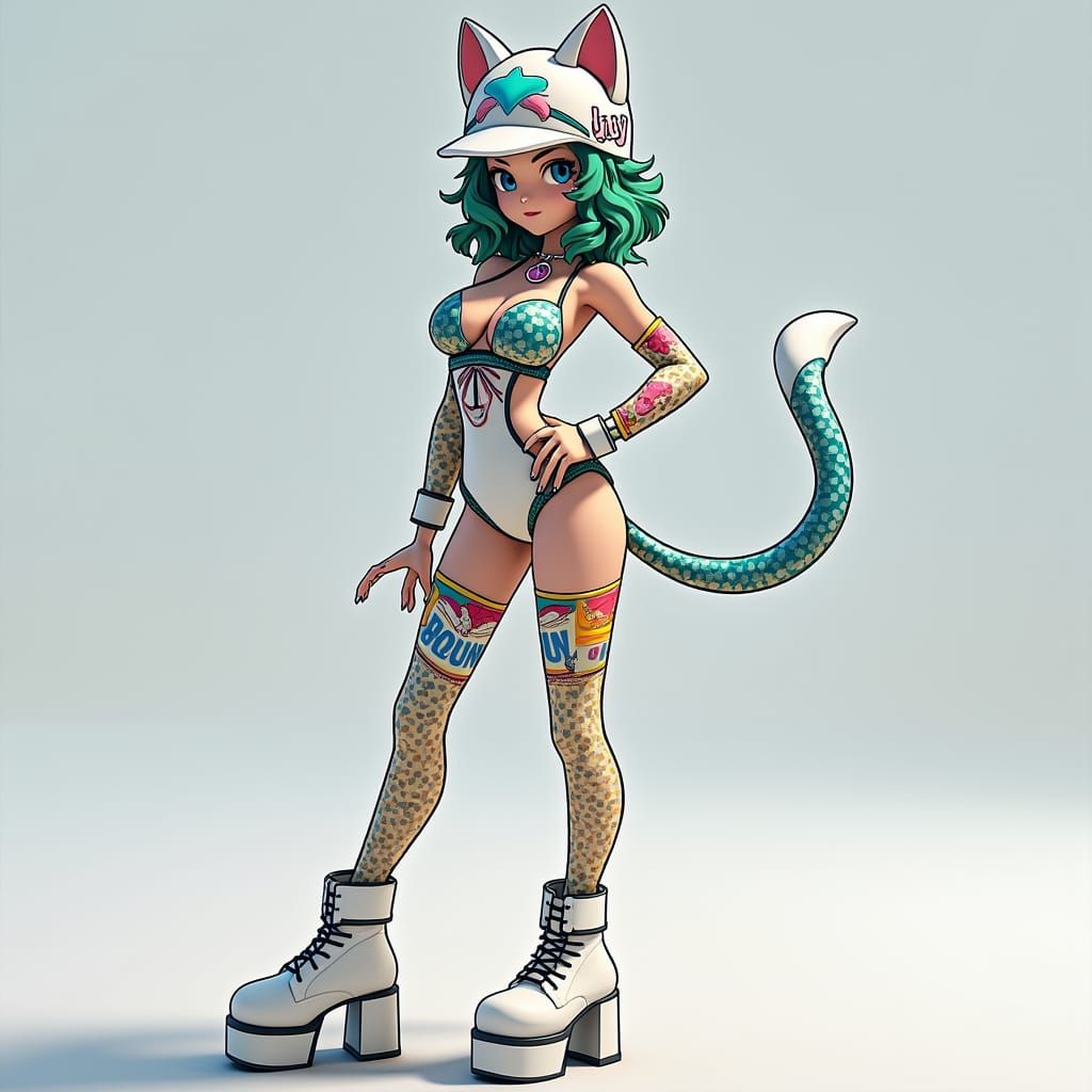 Kitty-N in Anime Style Dance Suit with Cat Ears