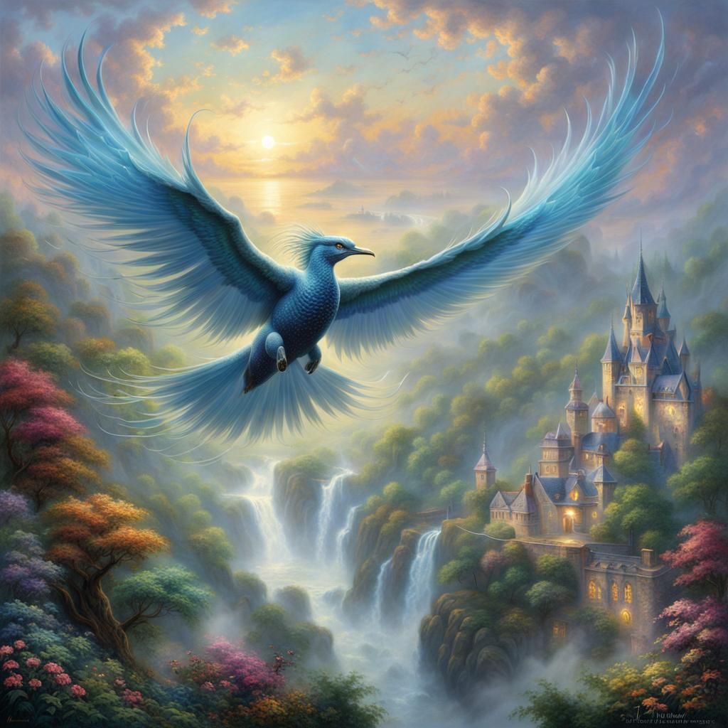 Ethereal Mythical Creature in Flight