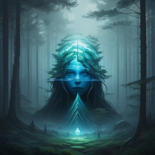 Cosmic Forest: Holographic Illustration in Pablo Amaringo St...