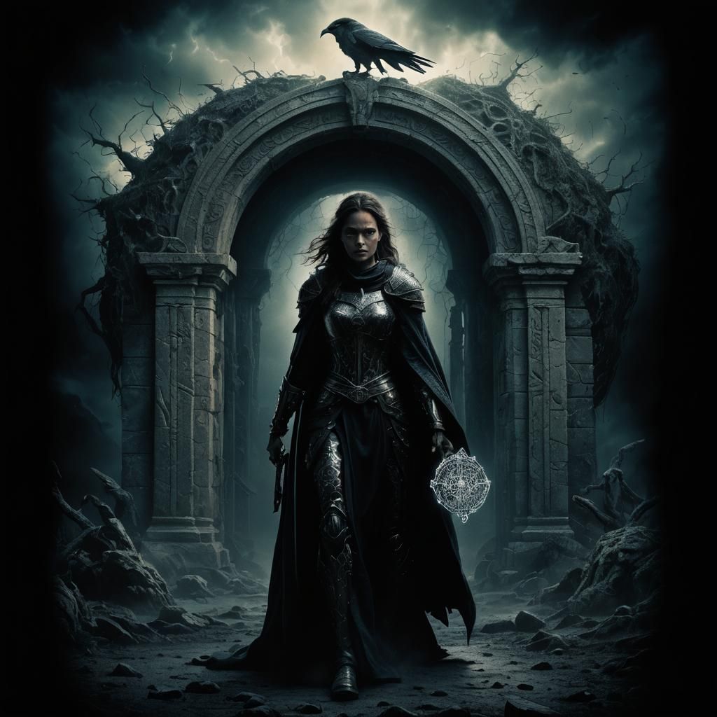 IMAGITHOS Movie Poster: Runed Warrior in Fantasy Landscape