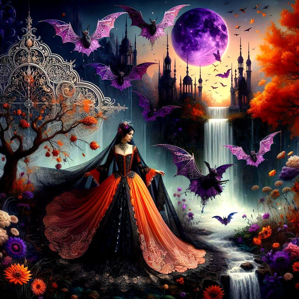 Ethereal South-Asian Woman in Fantasy Landscape