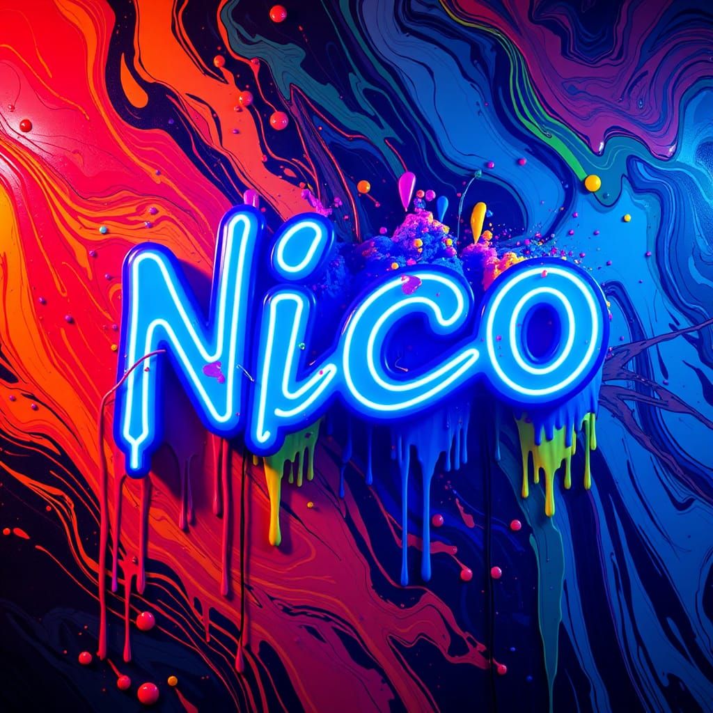 Electric Blue Neon Sign: Nicocreations7432