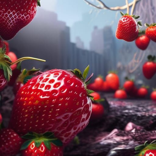 Strawberry Princess Portrait in Digital Matte Painting