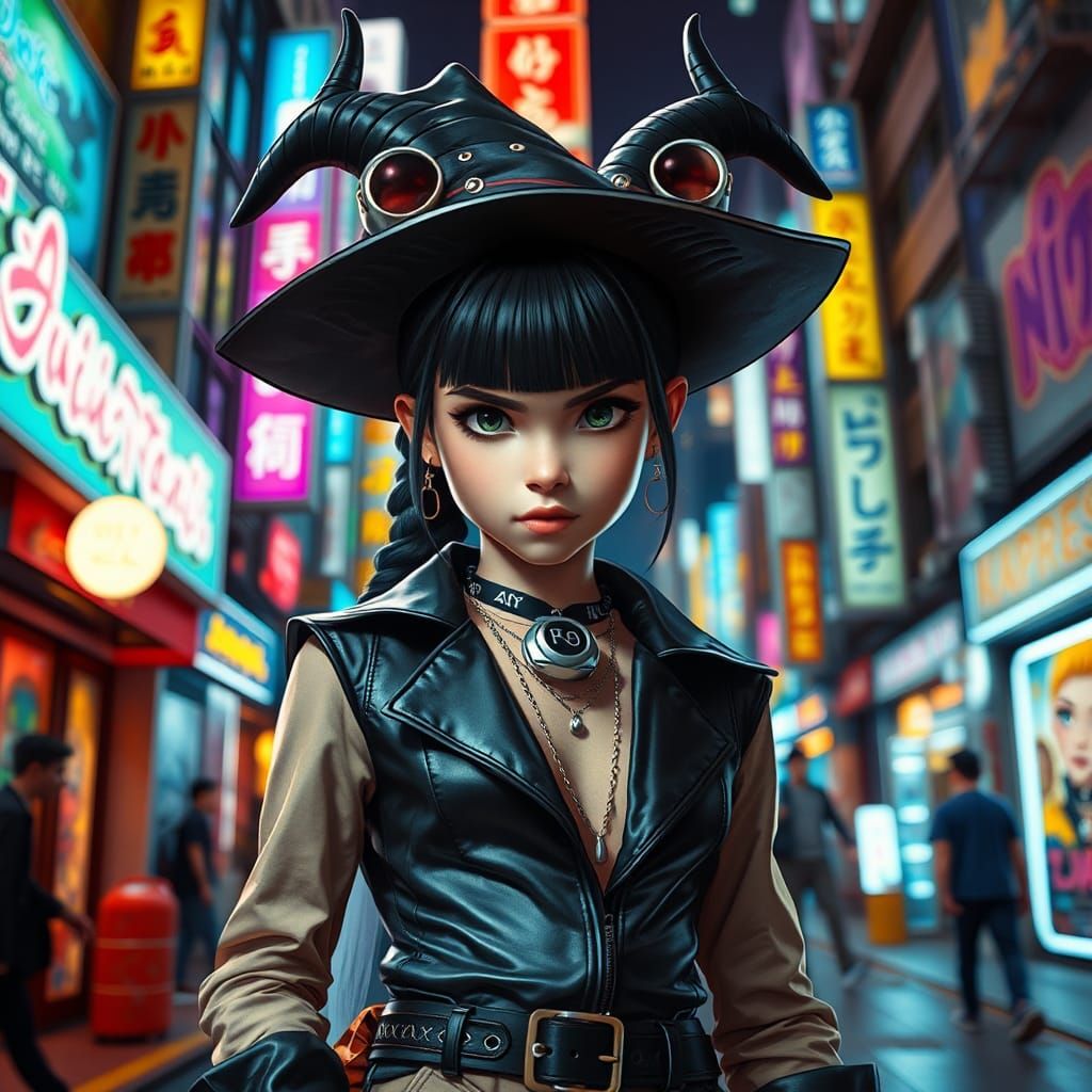 Kiki in Cityscape, Anime Meets Hip-Hop K-Pop Style