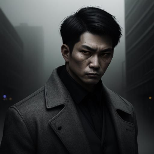Gritty Urban Portrait of a Korean Man