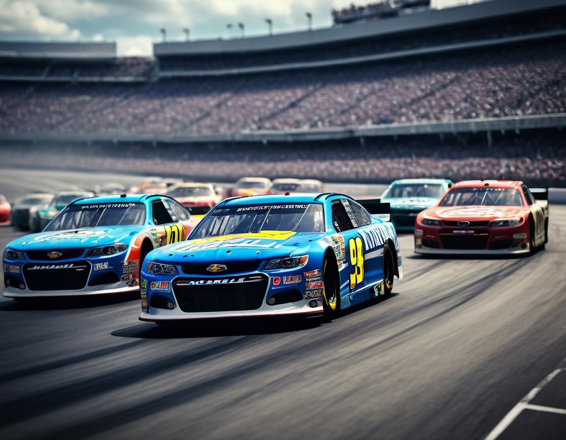 Exciting NASCAR Race in Cinematic Style