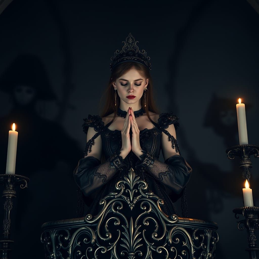 Ethereal Gothic Goddess in Midnight Masquerade