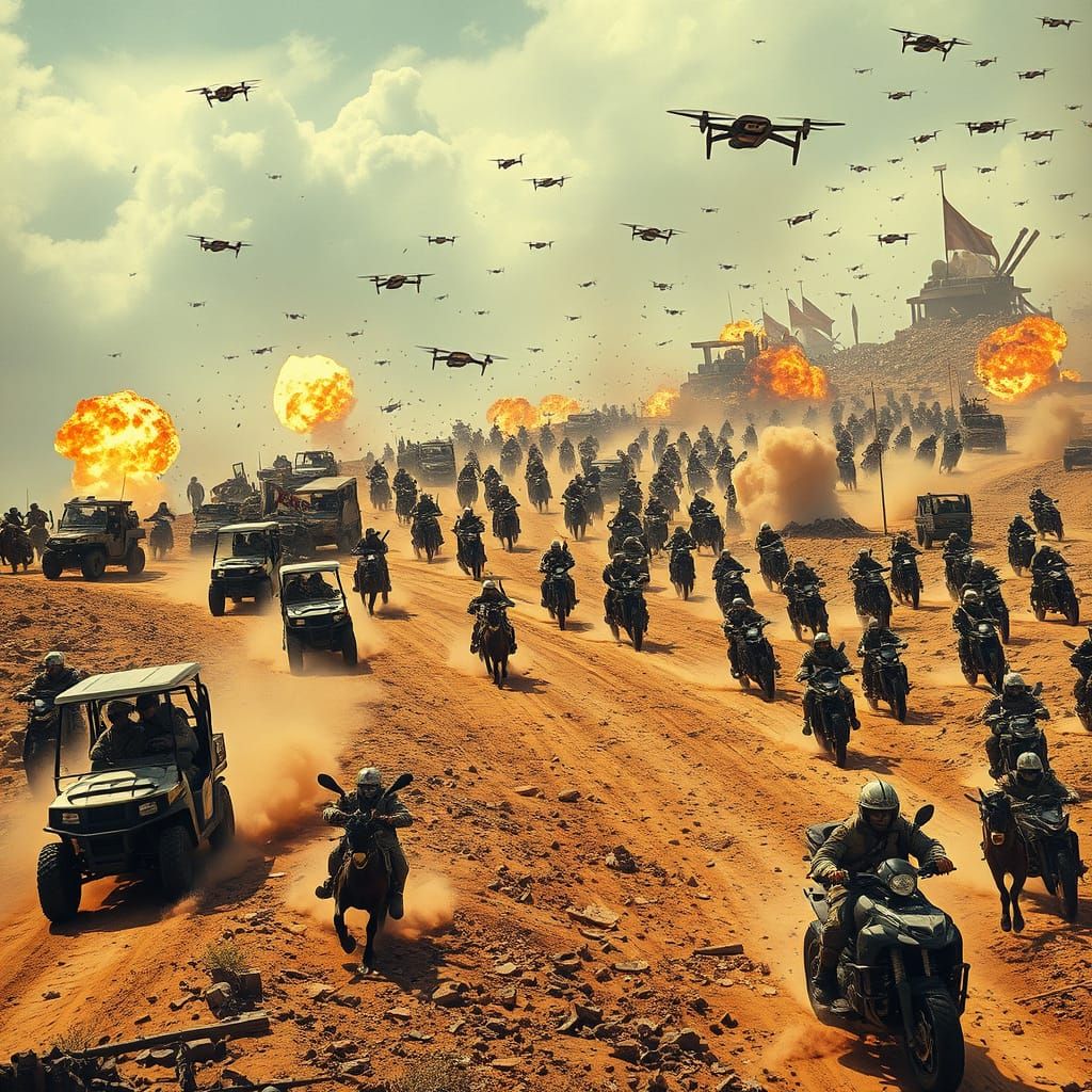 War-Torn Battlefield in Dystopian Chaos