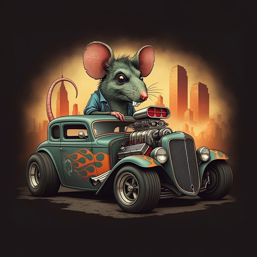Ratfink Speedster in Neon NYC