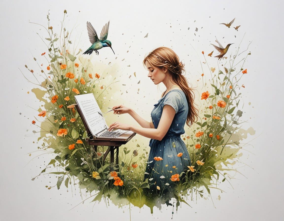 Fairy Postmistress Dispatching Hummingbird Couriers at Dawn