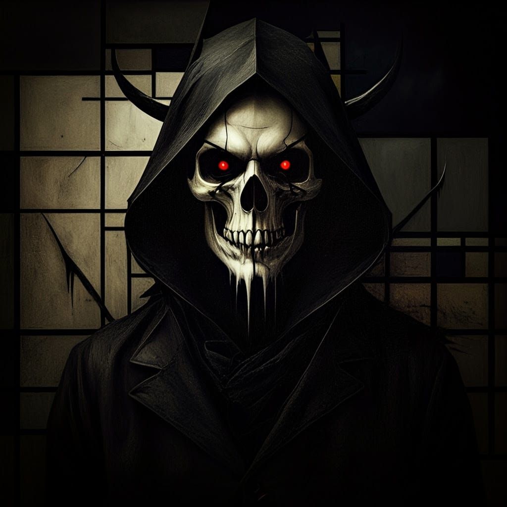 Grimdark Cityscape in Geometric Abstraction