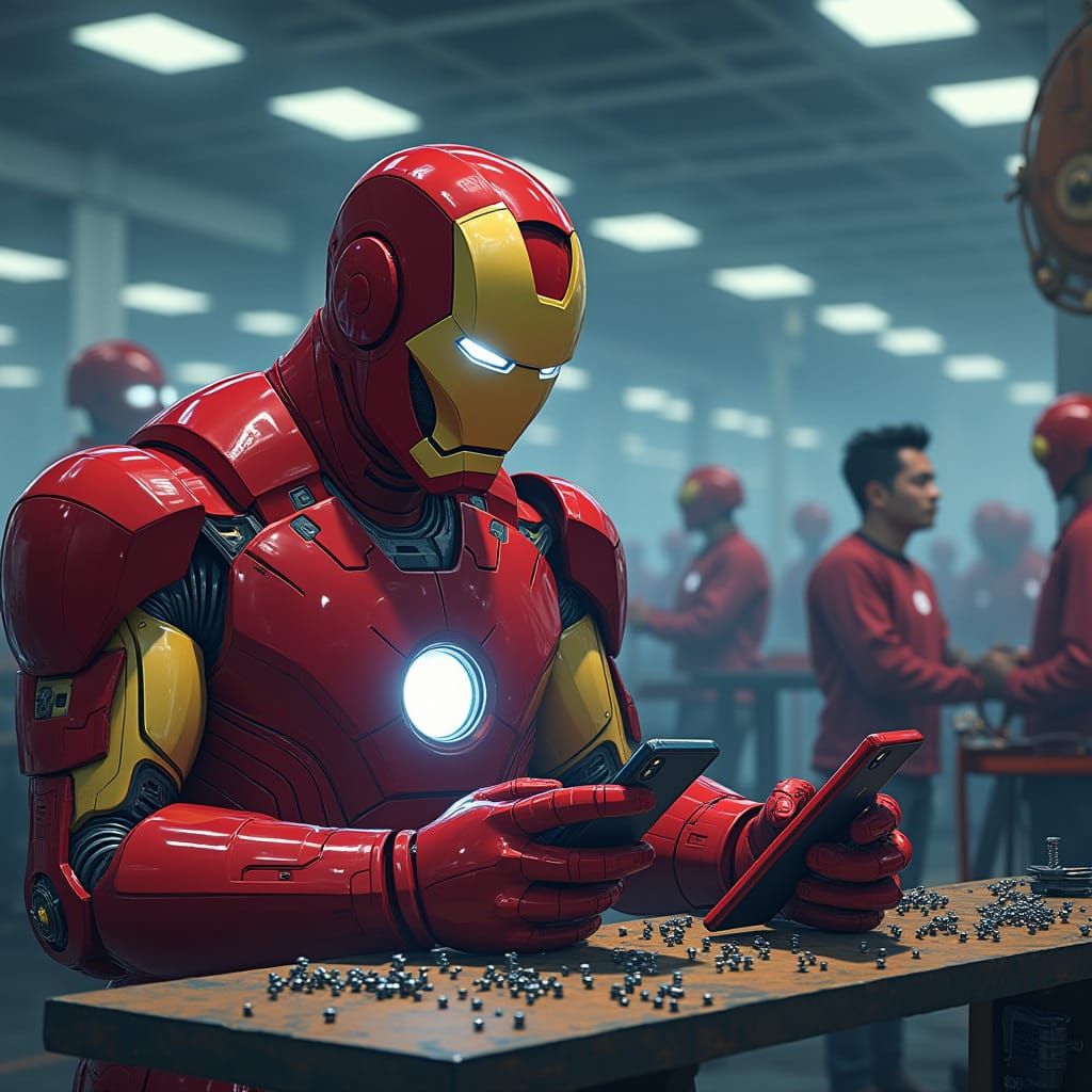 Ironman Assembles Xiaomi Phones in Futuristic Chinese Factor...