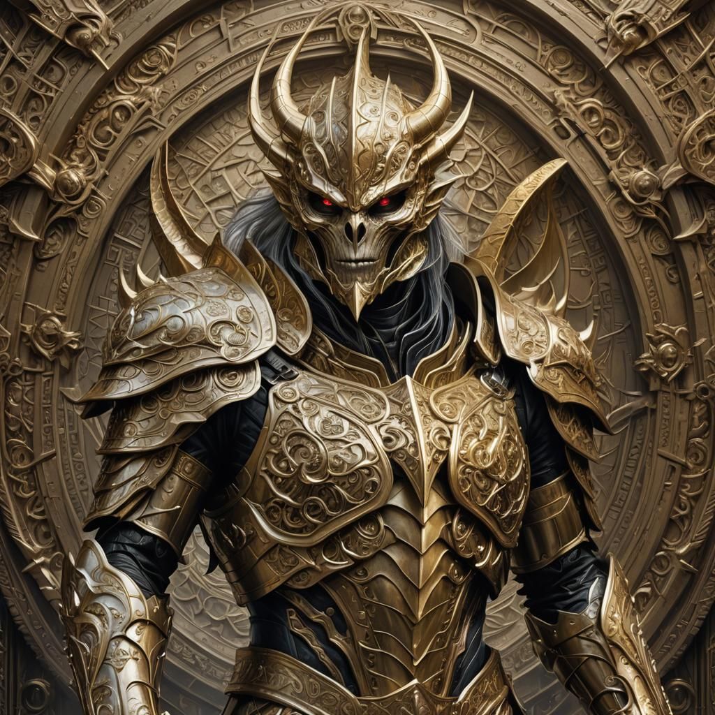 Dragonic Elf Paladin in Gold Armor