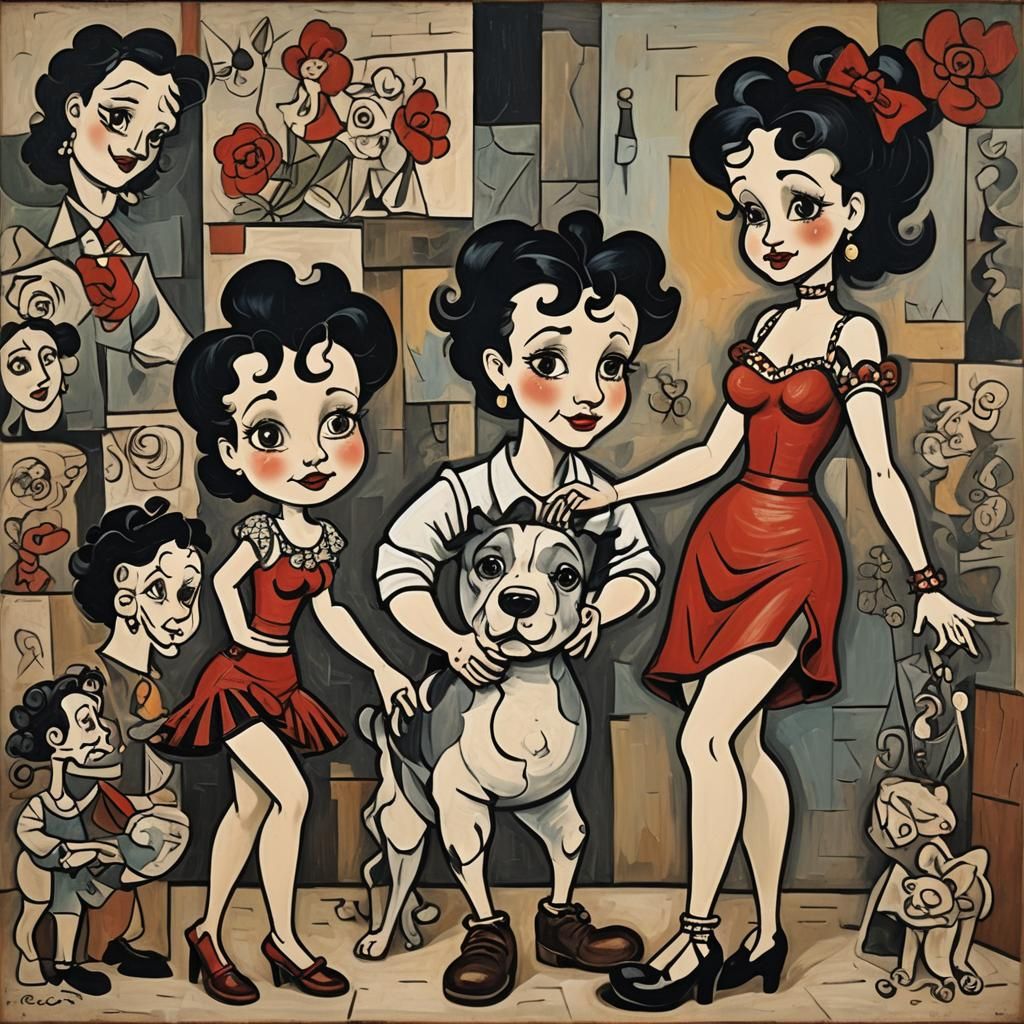 Betty Boop Reimagined in Cubist Style