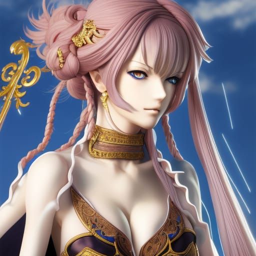 Ornate Fire Emblem Woman Portrait in Full Color