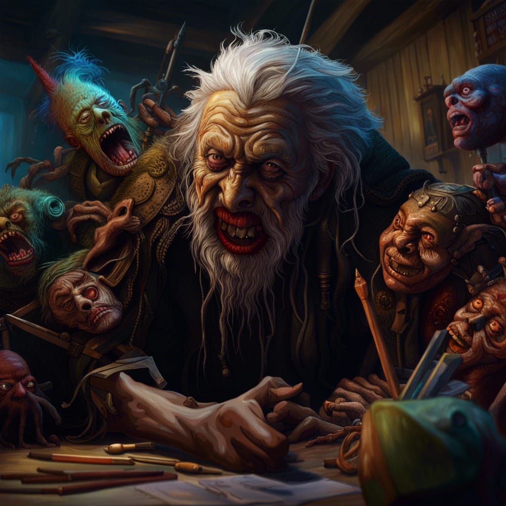 Baba Yaga Attends Monster Class: Hyperrealistic Art