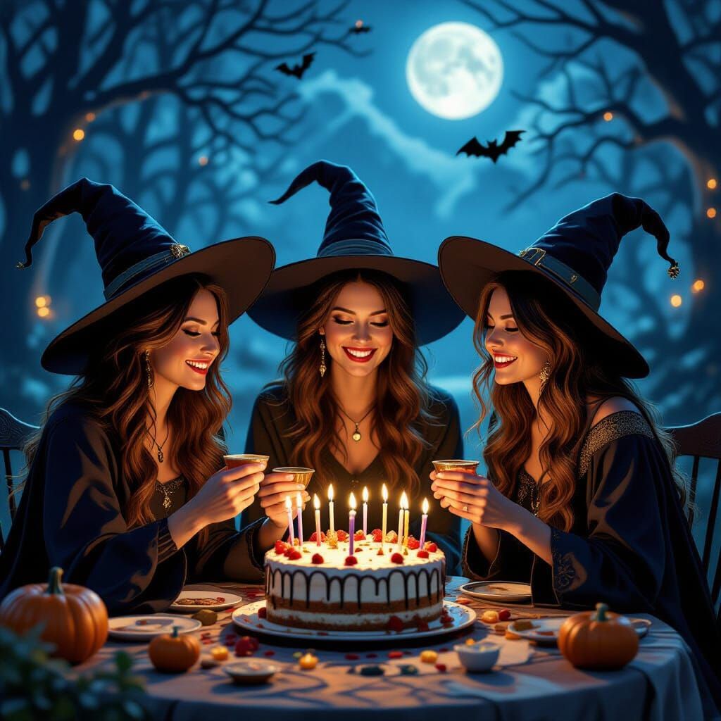 Witches Celebrate Mysterious Birthday Party