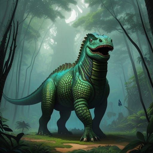 Vibrant Shomyletasaurus in Prehistoric Forest