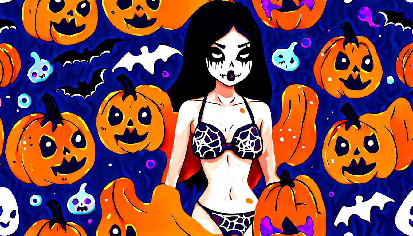 Halloween Bikini: Spooky Chibi Acrylic Painting
