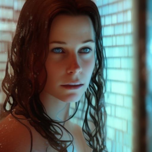 In the Shower - Evangeline Lilly