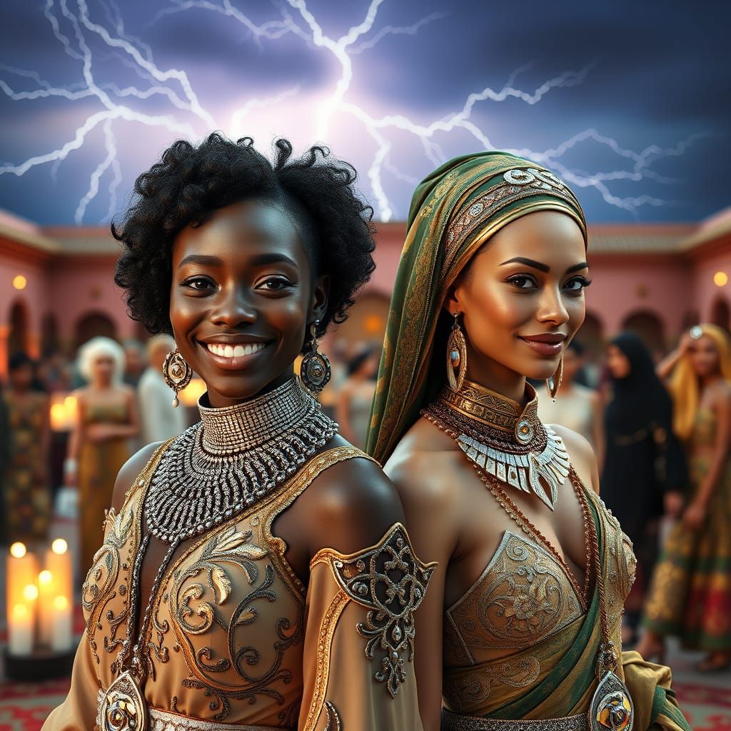 Futuristic Moroccan Fashion Show in Hyperdetailed Unreal Eng...