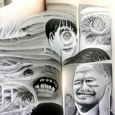 Junji Ito Style Horror Portraits of US Presidents