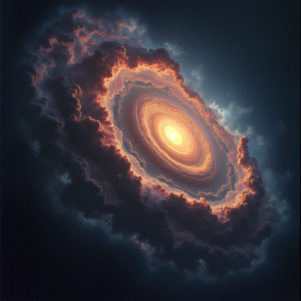 Cosmic Galaxy in Iridescent Hues