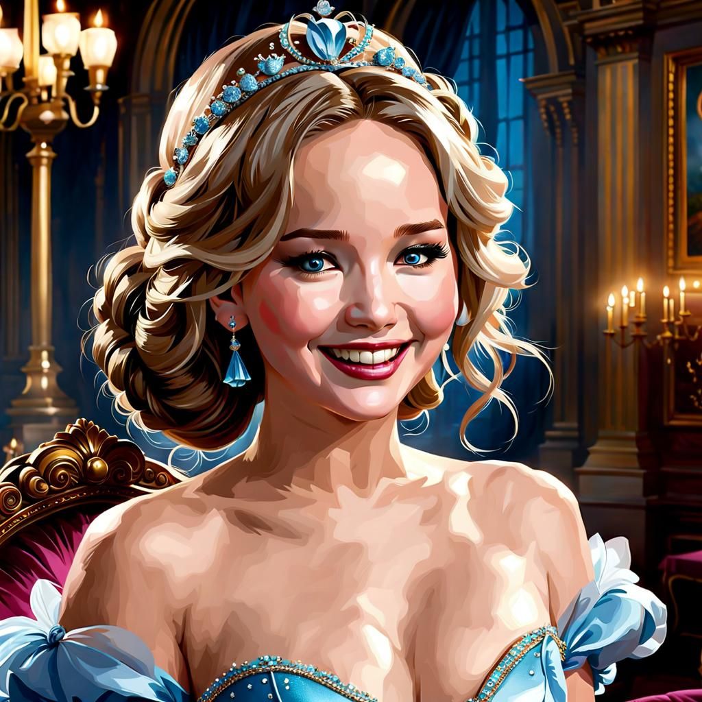 Jennifer Lawrence as Cinderella Portrait