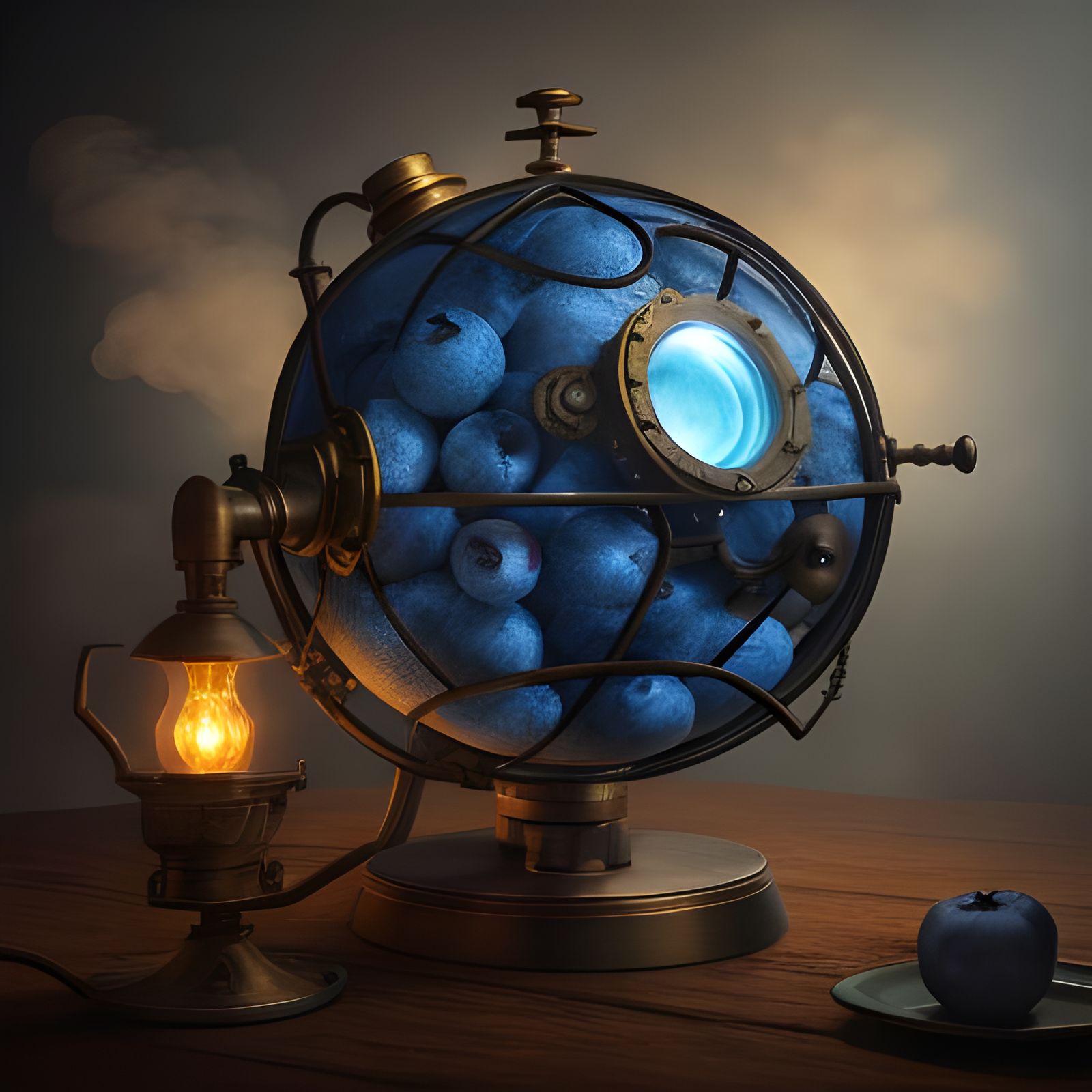 Steampunk Engine with Blueberry Accents