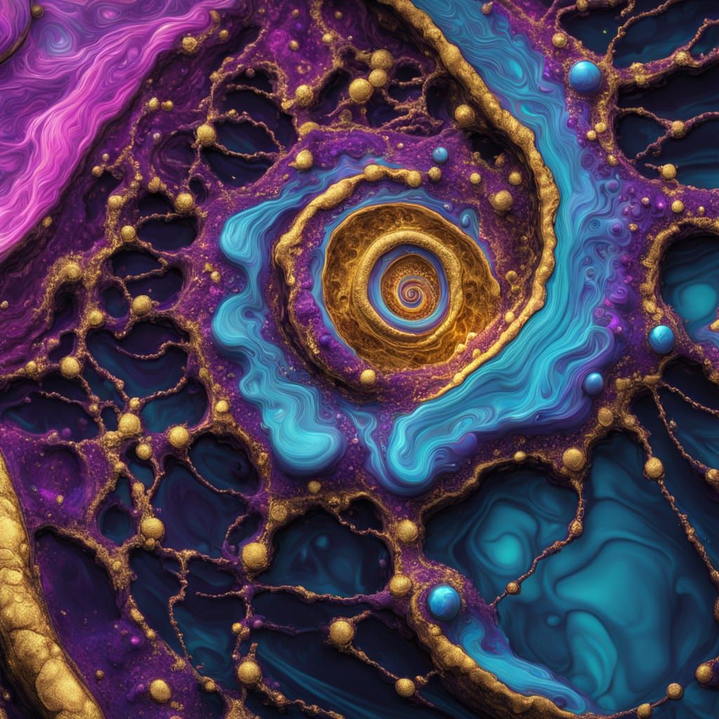 Cosmic Life Sculpture: DNA Strand in Epoxy Resin