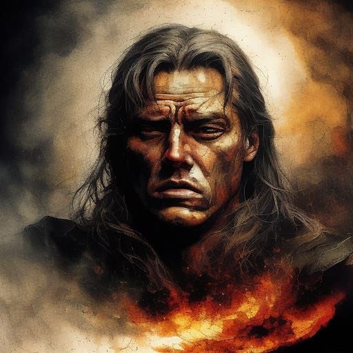 Chiaroscuro Achilles in Ancient Roman Style