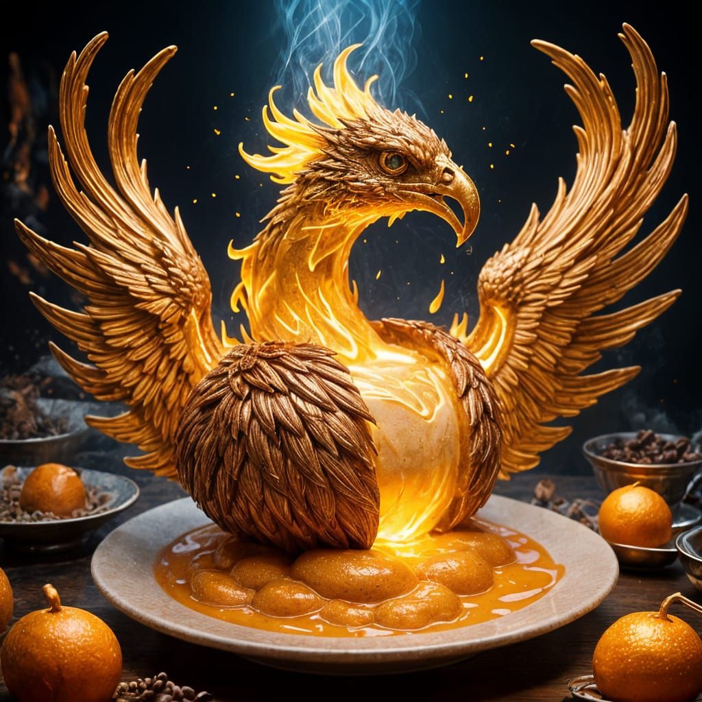 Phoenix Dessert of Molten Sugar and Flame