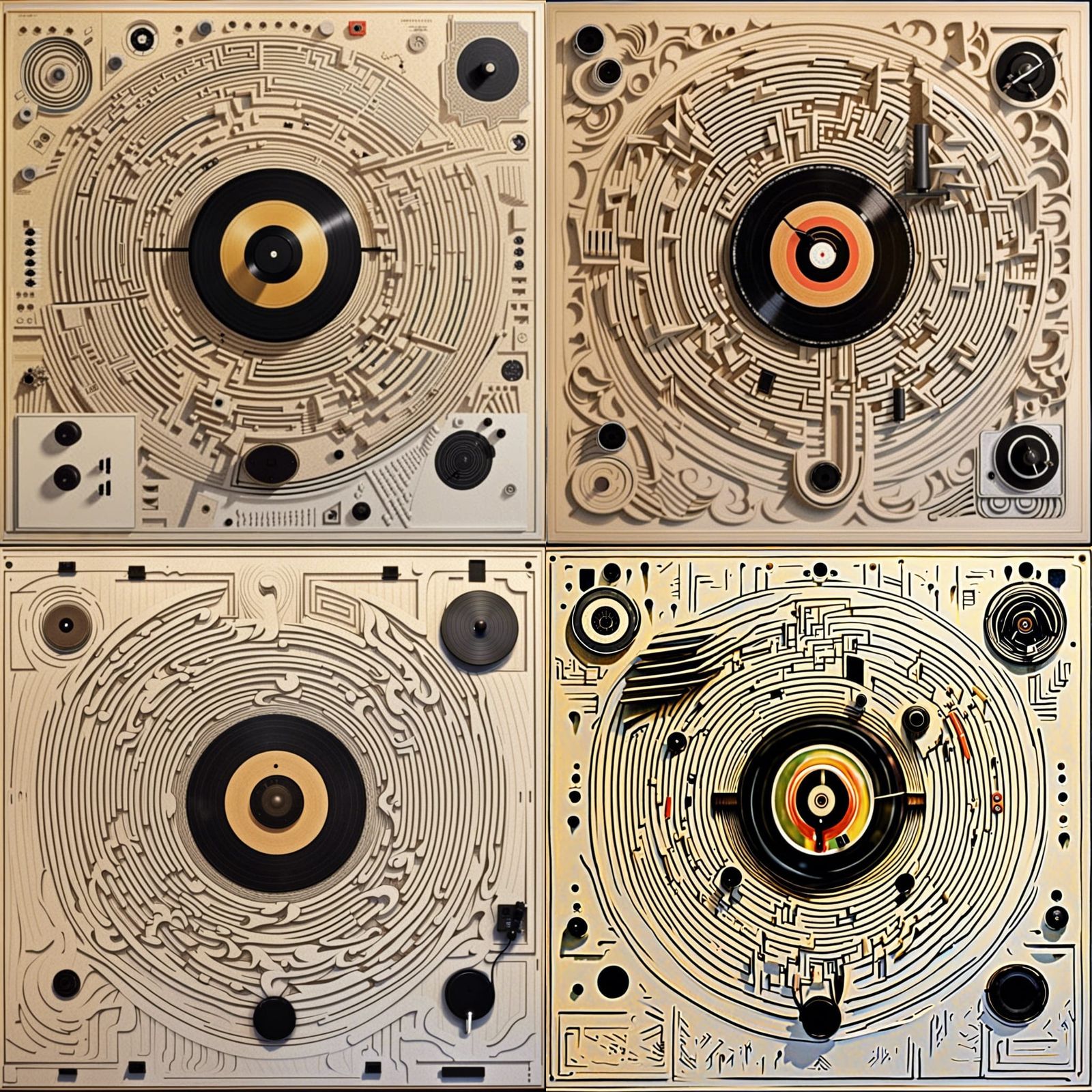 Surreal Vinyl Maze Inspired by M.C. Escher