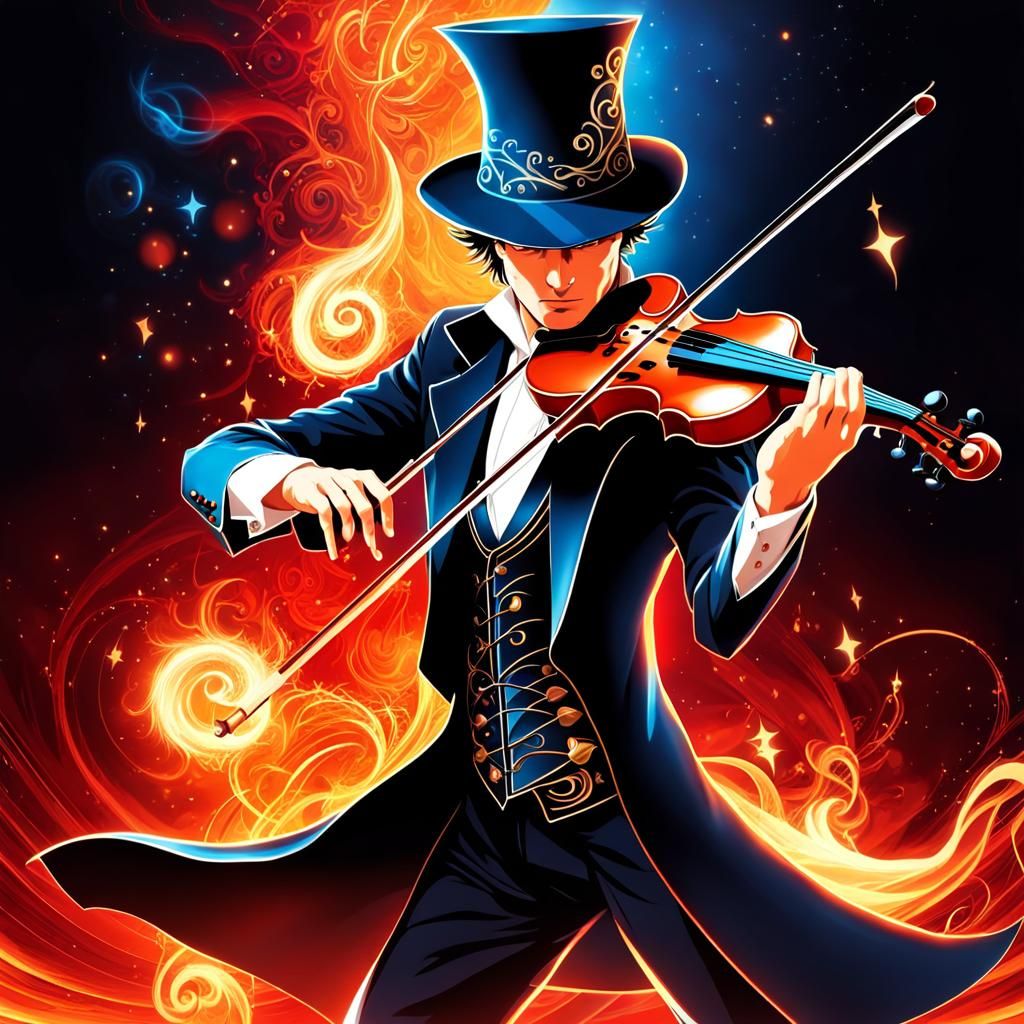 Violinist Sorcerer Plays a Fiery, Magic Violin