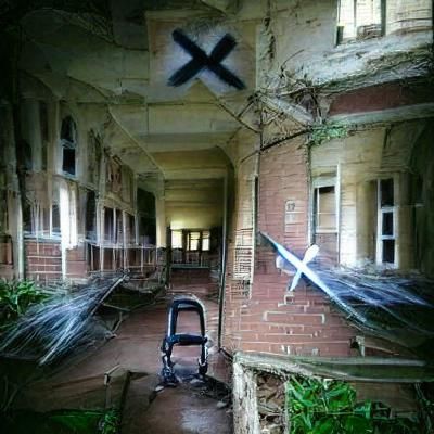 Creepy Abandoned Asylum with Overgrown Grounds
