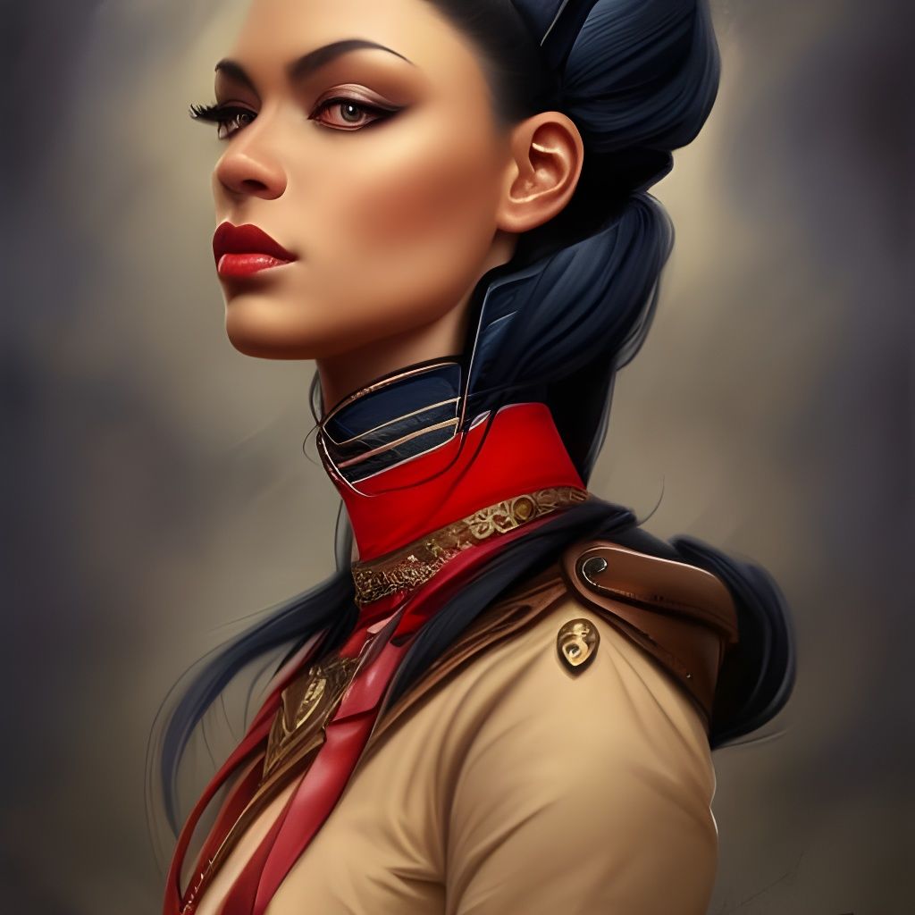 Neo-Victorian Equestrian Portrait in Digital Art Style