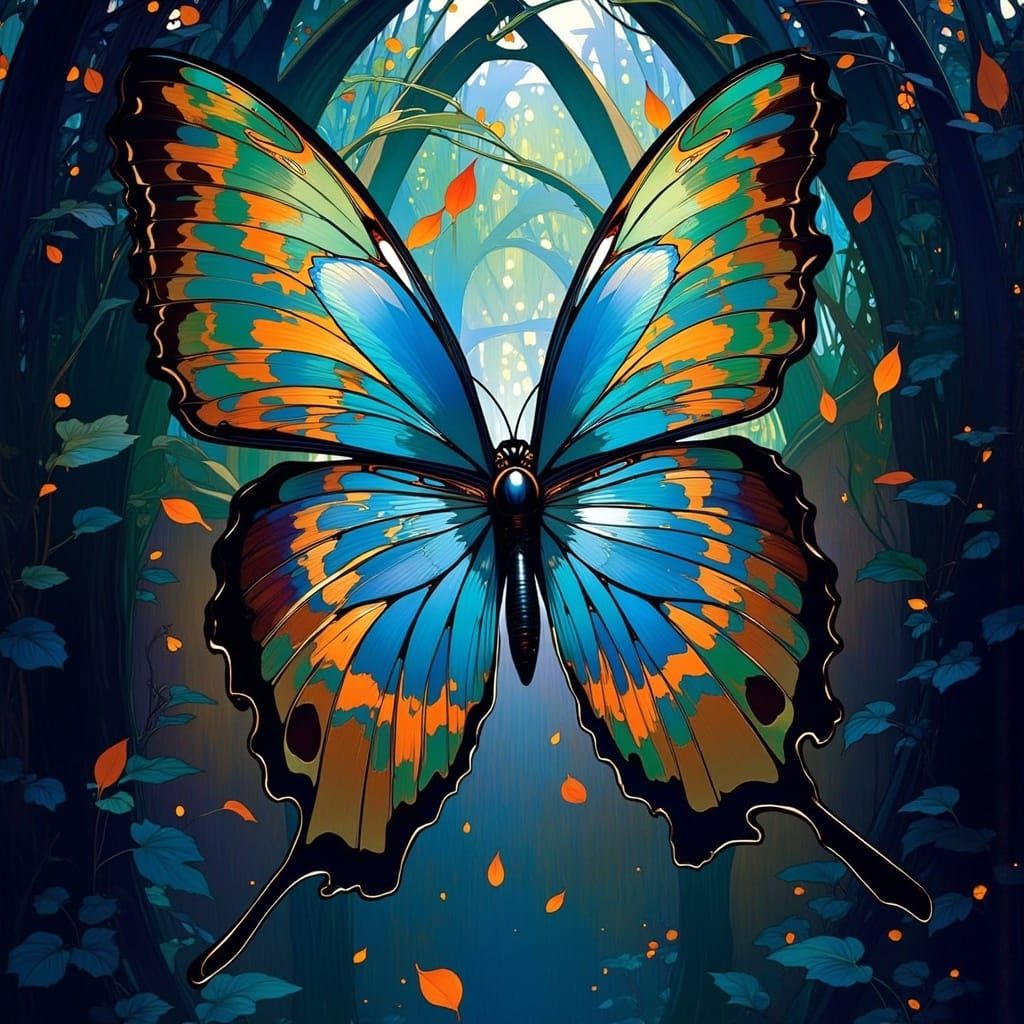 Whispers of the Enigmatic Veilborn in Art Nouveau Style