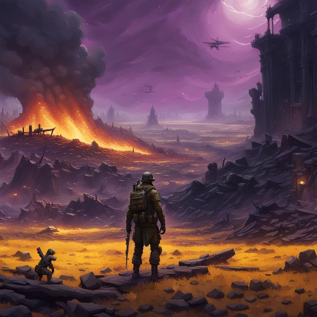 Dark Fantasy Soldier Surveys Battlefield in Unreal Engine