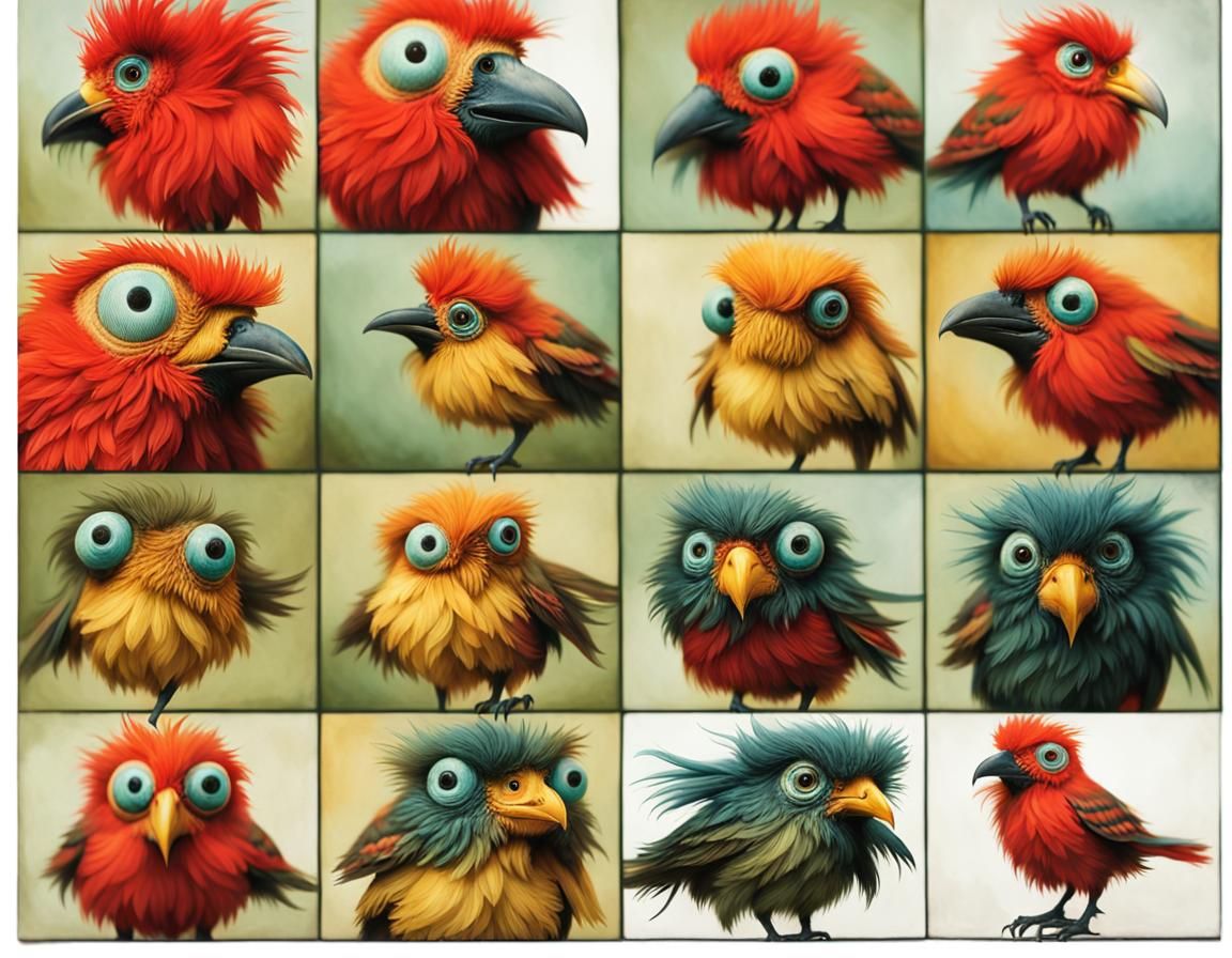 Bird Monster's First Day: A Digital Circlism Portrait