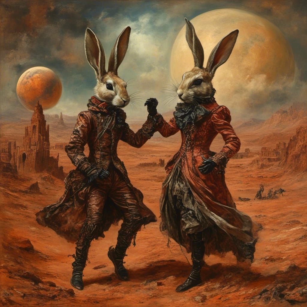 Rabbits' Venetian Ball on Post-Apocalyptic Mars