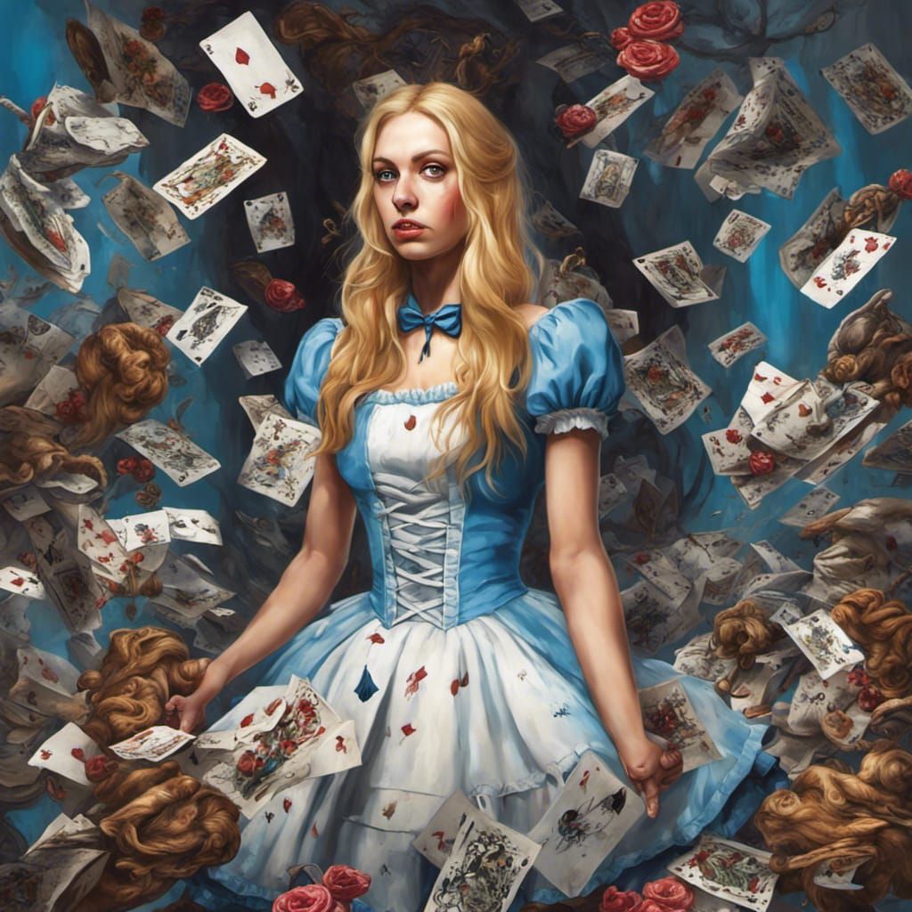 Alice in Wonderland Style Portrait Painting
