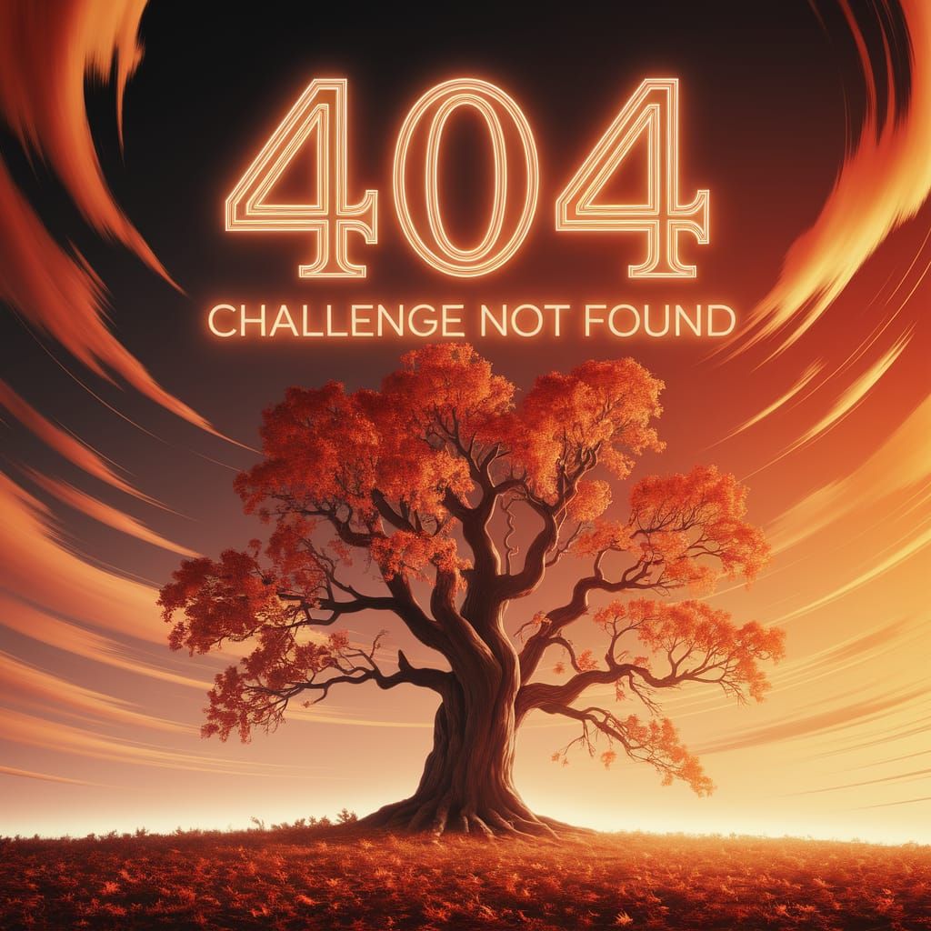 Ethereal Landscape with Glowing 404 Error Message in Neon
